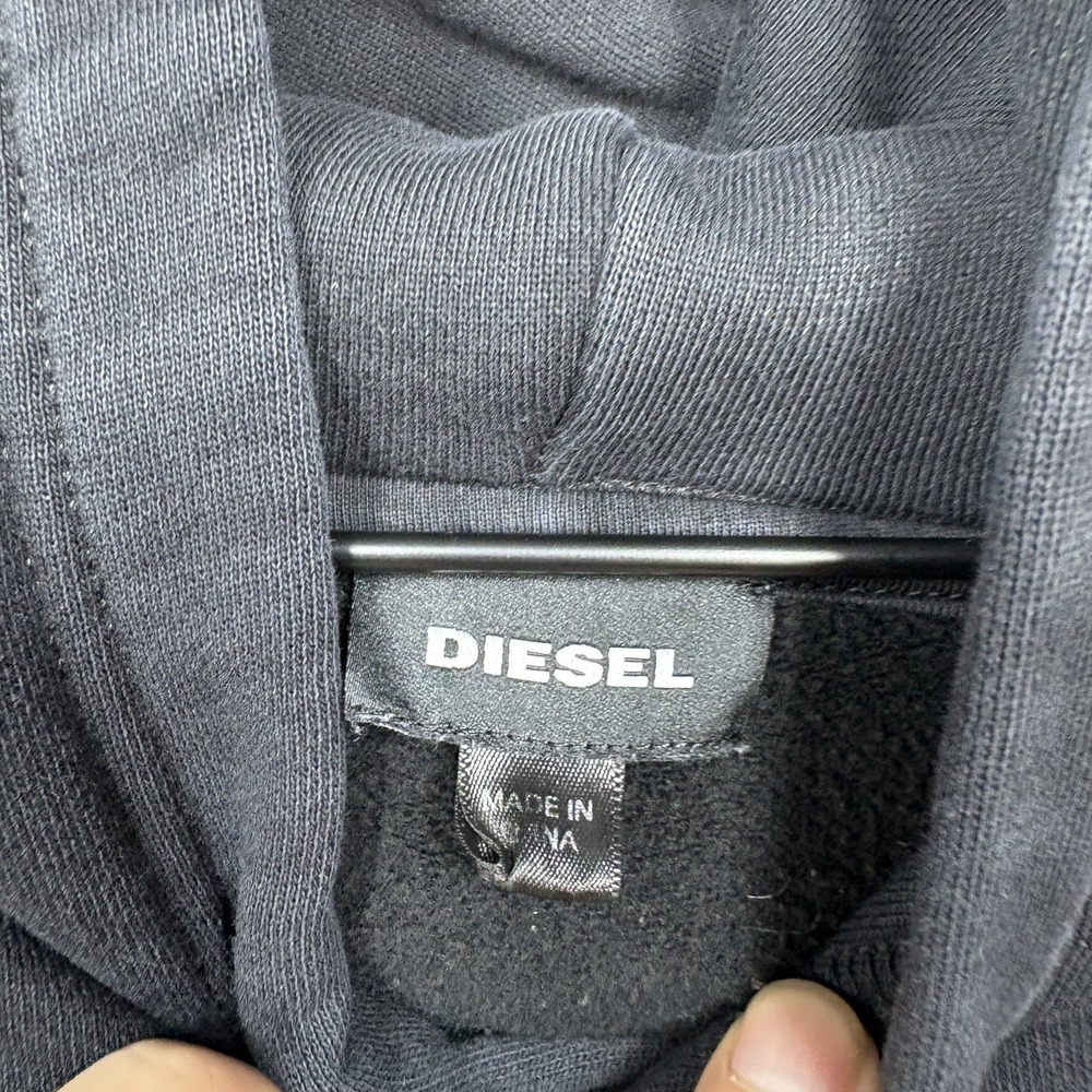 Diesel Hoodie XL S-Alby-BX3 Cotton Embroidered Sweatshirt Distressed Streetwear - Picture 11 of 16
